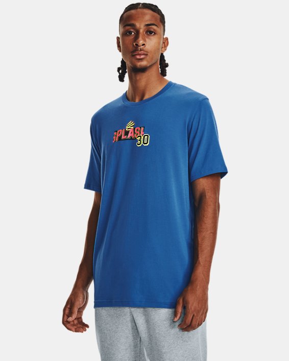 Men's Curry Splash Party Short Sleeve in Blue image number 0